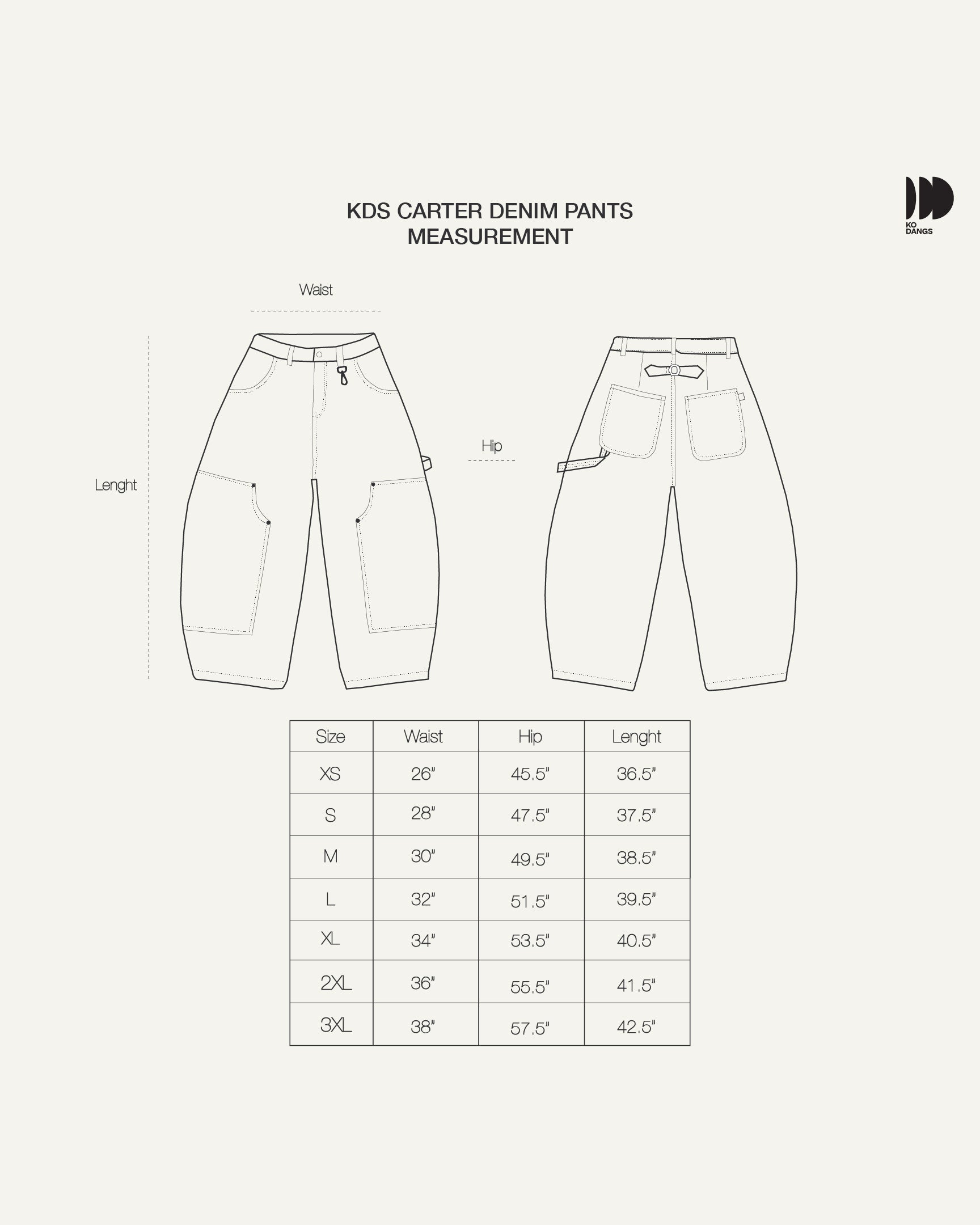 Carter Denim Pants Cream