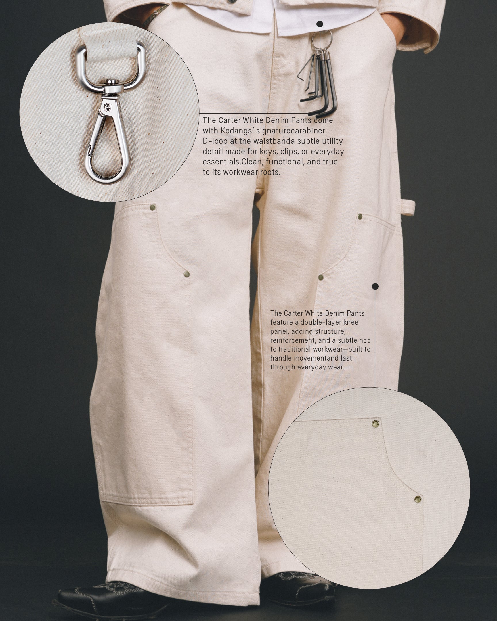 Carter Denim Pants Cream