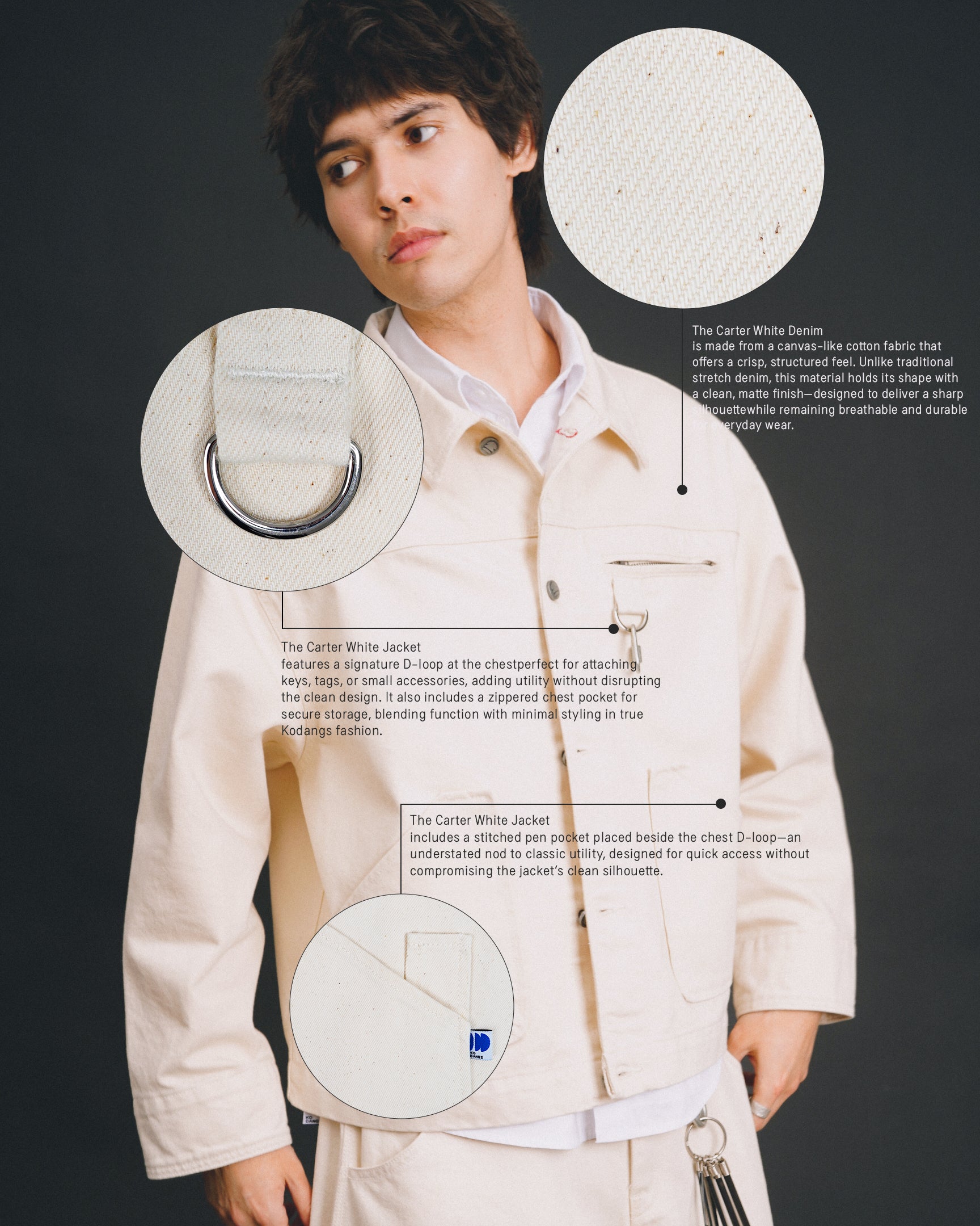 Carter Denim Jacket - Cream